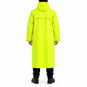 Custom <b>Men</b> <b>Raincoat</b> <b>Long</b> Waterproof Rain Jacket Heavy Duty Hooded Trench Coat Solid Color Custom Outdoor Workwear <b>Raincoat</b> Coat - Product Image 2