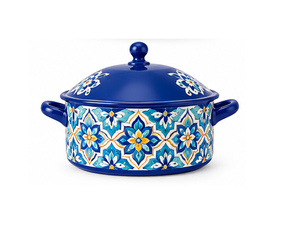 Cazuela Árabe Resistente con Diseño Floral de Mosaico Azul Real, para Mantener la Comida Caliente, Decoración para Mesa de Ramadán y Regalo para Eid - Product Image 1