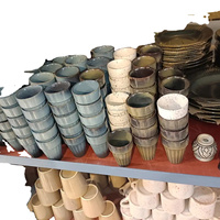 Tasses et soucoupes en céramique indienne stockées volumes de 100ml et 250ml pour bureau à domicile Restaurant Hôtel Utilisation