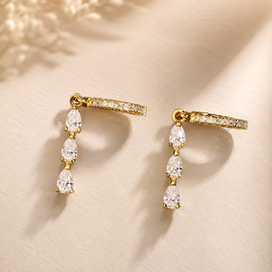 Hip Hop VVS1 <b>Moissanite</b> Stud <b>Earring</b> 925 Sterling Silver Pear Cut Diamond Fully Iced Out GRA Certified - Product Image 3