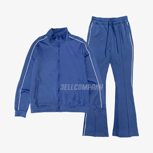 Custom Made Men Red Sweatsuit Set – Full Zip <b>Jacket</b> & Loose Fit Sweatpants Streetwear Tracksuit - Product Image 4