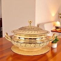 Ensemble de 3 casseroles en laiton Thermosteel avec étui isotherme premium pour cuisine et salle à manger, avec bols de conservation des aliments isolés pour la maison