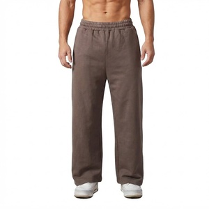 Pantalones Deportivos de Pierna Ancha para Hombre, Estilo Casual, 100% Algodón, Cintura Elástica con Cordón, Corte Holgado, Logotipo Personalizado OEM 220 - Product Image 1