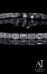925 Silver Gold Plated <b>Moissanite</b> Tennis Bracelet Baguette Cut Full Pave Luxury <b>Jewelry</b> for Wedding Anniversary Party Gift - Product Image 4