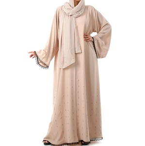 Abaya Turque Élégante pour Femme, Robe Abaya de Luxe Respirante Naturelle de Dubaï avec Ceinture, Kaftan 2 Pièces, Abaya Jilbab Burqa pour Femme - Product Image 4