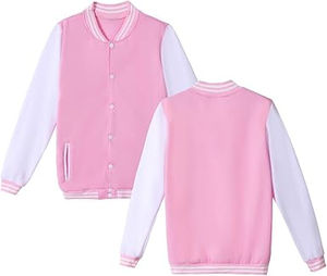 Veste de baseball varsity ajustée, couleur unie, personnalisable avec lettres sur le devant, respirante, réversible, en laine de haute qualité - Product Image 3