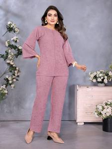 Ensemble haut et bas en tissu importé pour femmes, tenue de fête, tenue ethnique - Product Image 2