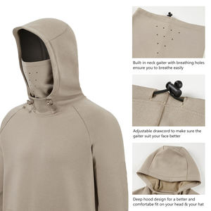 Fabricant OEM ODM, logo personnalisé, sweat à capuche double couche pour homme, tissu épais, chaud, hiver, 100% coton, uni, streetwear décontracté - Product Image 4