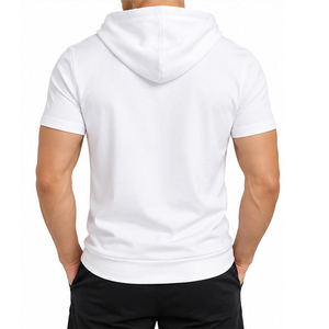 High Quality Short Sleeve Hoodies OEM ODM Custom Design Cotton Hooded Sweatshirt for <b>Men</b> Women Hoodies Wholesale Manufacturers - Product Image 3