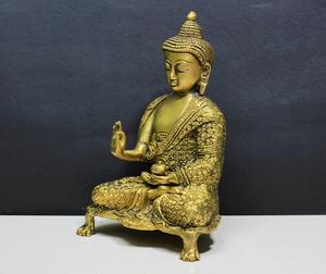 Buda de Latón de 3 Patas para Decoración y Fines Religiosos-Culturales con Estilo de Bendición - Product Image 3