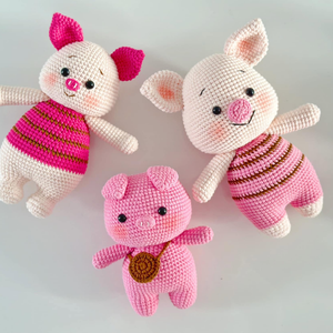 Poupée cochon en crochet faite à la main, jouet en peluche Amigurumi, cochon rose mignon, poupée tricotée, accessoires de mariage Animal Crossing, vente en gros OEM - Product Image 6