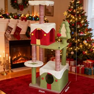 CY14 Albero di Natale per Gatti e Tiragraffi per Divertimento Felino e Decorazioni Festive - Product Image 2