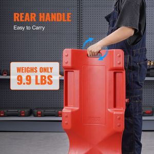 Chariot d'atelier ergonomique en plastique de 40 pouces, capacité 350 lb, pour réparation automobile, avec corps en PEHD et dossier rembourré, outil de garage roulant - Product Image 6
