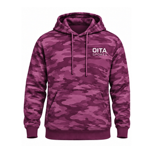 Sweat à capuche camouflage violet pour homme, imprimé camouflage personnalisé, en polaire, avec poche kangourou et cordon de serrage, style streetwear décontracté - Product Image 1