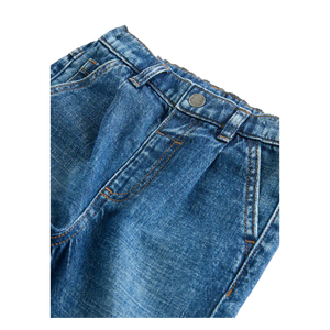 Jeans en denim de coton foncé à jambes larges et amples pour garçons, respirants, ODM, décontractés, pour le printemps - Product Image 3