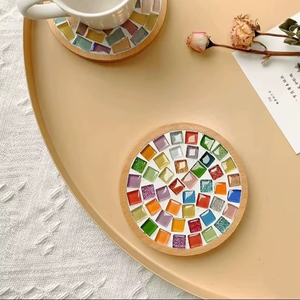 Ensemble de sous-verres en mosaïque faits à la main TCE, vaisselle décorative haut de gamme, sous-verres résistants à la chaleur pour la maison, le bureau, les cadeaux et les fournitures en gros - Product Image 1