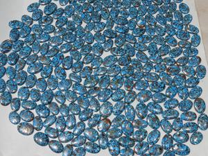 Cabujón Ovalado Azul Cobre, Creado en Laboratorio, Pulido, Hecho a Mano, para Joyería - Product Image 5