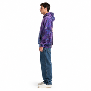 Sweat à capuche tie-dye imprimé délavé à l'acide style bohème streetwear personnalisé OEM en gros - Product Image 3