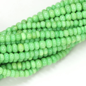 Hermosas cuentas de ópalo verde pistacho en forma de rondel, lisas, de 7-10 mm, cuentas de ópalo verde liso, cuentas de ópalo de calidad AAA. - Product Image 4