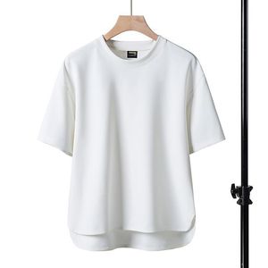 เสื้อยืดคอวีสีพื้นแบบจีบ ผ้าถักน้ำหนัก 220 กรัม แขนสั้น สไตล์ลำลอง ยูนิเซ็กซ์ เป็นมิตรต่อสิ่งแวดล้อม ขายส่ง - Product Image 1