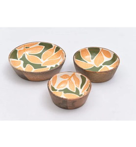 Bol en bois imprimé émail, design fantaisie, cuillère à salade, motif floral, revêtement émail, ensemble de service, saladier - Product Image 2