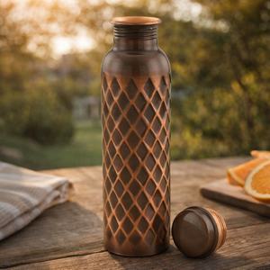 Botella de Agua de Cobre Puro de 1 Litro, a Prueba de Fugas, Duradera, Resistente al Óxido, Vaso Tradicional Ecológico, No Tóxico, Libre de BPA, para Gimnasio y Oficina - Product Image 3