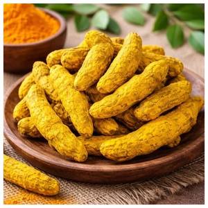 Cúrcuma de Salem de Calidad de Exportación, Dedos de Cúrcuma con Alto Contenido de Curcumina, Raíz de Cúrcuma Entera Natural, Proveedor de Especias Indias - Product Image 1