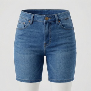 Shorts de mezclilla de cintura alta a la moda para mujer, pantalones vaqueros de algodón informales de verano, ropa de calle, moda femenina, color personalizado. - Product Image 1