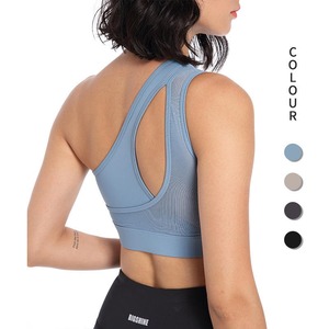 New Solid Color Nylon Sexy Low Bust <b>Open</b> Back Sports <b>Bra</b> Tight High Stretch Fitness Clothing Cross Straps Yoga <b>Bra</b> For Women - Product Image 3