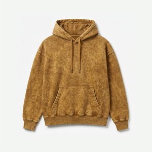 Sudadera con Capucha Bordada y Estampada para Hombre, 100% Algodón, Estilo Urbano Vintage, Efecto Desgastado, Personalizable, Otoño - Product Image 1