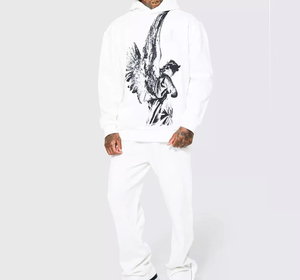 New Design Track Sweat Suit Two Green Custom Fitted Sweatsuit <b>White</b> Stripe O Neck Sportswear Man Track Suit <b>Piece</b> - Product Image 5