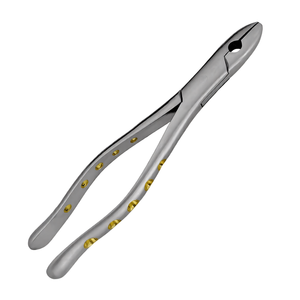 Pinzas de Extracción Dental # 1 Empuñadura de Pitón Hueca Dorada de Acero Inoxidable Premium, Manual, Ergonómica, para Extracción de Dientes Quirúrgica - Product Image 3