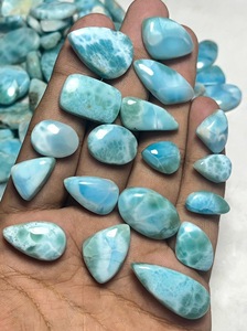 Cabochons de pierres précieuses Larimar bleu naturel, pierres de quartz polies en gros pour la fabrication de bijoux, lot de pierres précieuses en vrac - Product Image 5