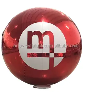 Espelho inflável de seda para decoração, esfera de bola de espelho de festa de pvc personalizada de seda para decoração de palco