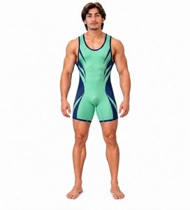 Combinaison de plongée sans manches pour homme, imprimé par sublimation, vert bleu, col rond, respirante, en spandex et nylon, toutes saisons - Product Image 1