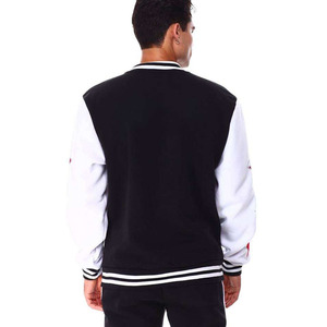 Custom Logo Varsity <b>Jacket</b> Men Black White Woolen Genuine Leather Shell Waterproof Letterman Baseball Bomber Red <b>Star</b> Chenille - Product Image 2