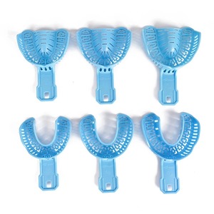 Bandejas de Impresión Dental de Plástico Transparente Azul, para Molde de Boca Completa o Parcial, Tamaños S, M, L, Desechables, Herramientas Dentales - Product Image 2