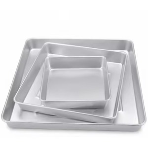 Baking pan silver square aluminum multi-size deep baking <b>trays</b> <b>for</b> brownies lasagna roasting and baking pan - Product Image 1