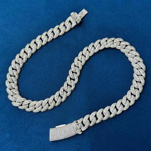 Chaîne cubaine personnalisée en moissanite VVS, style hip-hop, collier de luxe en diamant, bijoux en argent 925, vente en gros - Product Image 3