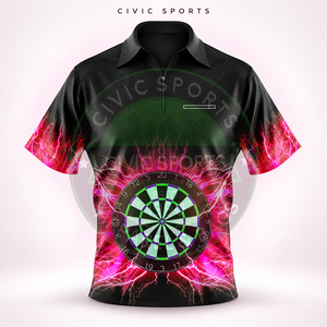 Vêtements de sport d'équipe personnalisés, maillots de fléchettes, uniformes d'équipe de bowling et de fléchettes, chemises personnalisées avec logo imprimé par transfert thermique - Product Image 3