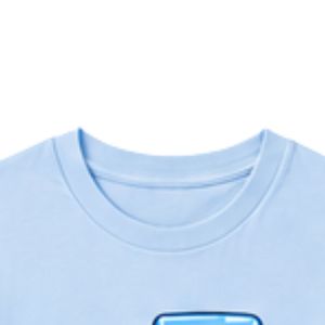 T-shirt bleu à manches courtes et col rond pour jeunes avec motif de lettres entrelacées, idéal pour l'école, le quotidien et le streetwear, vêtement confortable - Product Image 3