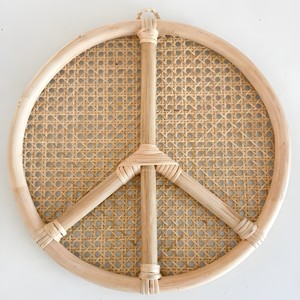 Decoración de pared con signo de la paz para restaurante, tapices de ratán decorativos, diseños personalizados disponibles - Product Image 3