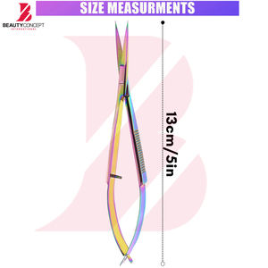Ciseaux de beauté à ressort en acier inoxydable anti-rouille, personnalisables avec logo, couleur arc-en-ciel, très demandés, pour modelage et finition, OEM/ODM disponible - Product Image 3