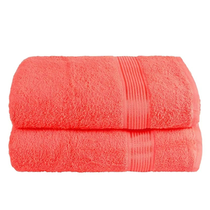 Serviette de bain en tissu éponge corail, couleur unie, tricotée, teinte unie, pour femme, usage décontracté - Product Image 1