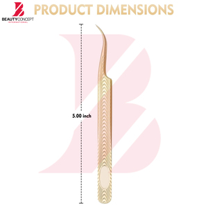 Pinzas para Pestañas Doradas, Pinzas de Punta Fina Curvada a 90 Grados, Pinzas de Volumen con Mango Antideslizante Decorativo, Herramientas para Extensión de Pestañas - Product Image 6