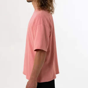 Breathable Hot Sale <b>Box</b> Fit Blank Tees Shirts Wholesale Boxy Fit Oversize <b>Drop</b> Shoulder Tshirts Vintage Heavy Mock Neck T-Shirts - Product Image 6