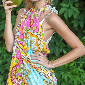 Pareo Sarong de Diseño Personalizado para Mujer, Cubrebaño de Playa Suave de Rayón Estampado, Ropa de Verano para Bikini, Venta al por Mayor OEM de Fábrica - Product Image 2