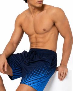 Shorts de sport respirants pour hommes avec fermetures éclair, taille mi-haute, séchage rapide, cordon de serrage à la taille, longueur Bermuda, en polyester, décontractés - Product Image 4