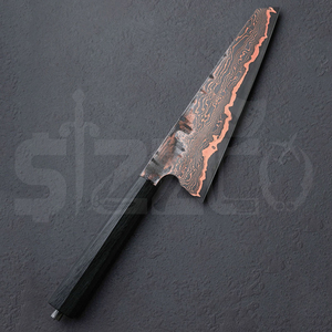 OEM Custom Copper Damascus Steel Brisket Slicing Knife Handmade <b>BBQ</b> Meat Carving Chef Knife Wood Handle Ideal Gift - Product Image 2