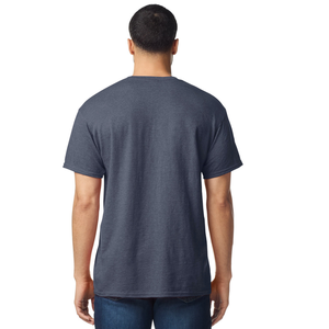 Camiseta para Hombre, Color Azul Marino Jaspeado, Personalizada, de Algodón, Manga Corta, Cuello Redondo, Ropa Casual, Prenda Lisa al por Mayor - Product Image 3